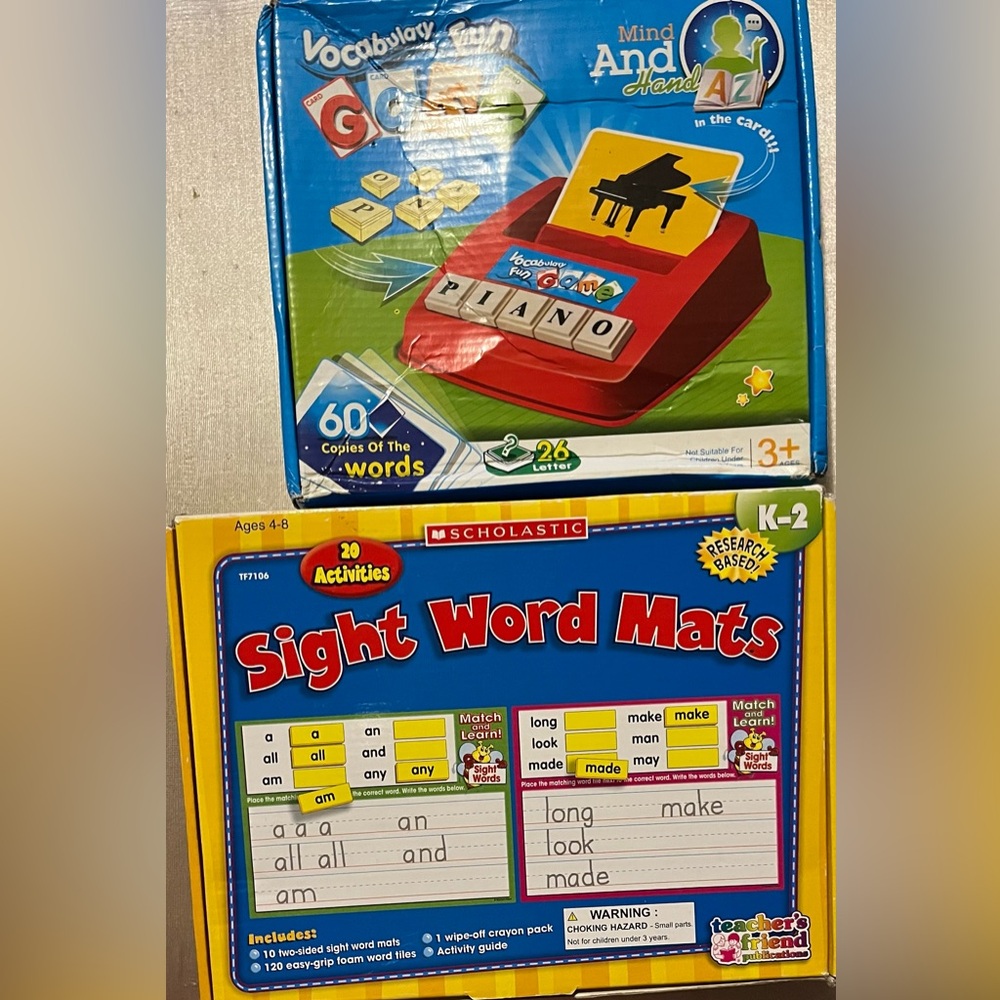 Scholastic Sight Word Mats, and Vocabulary Fun Game